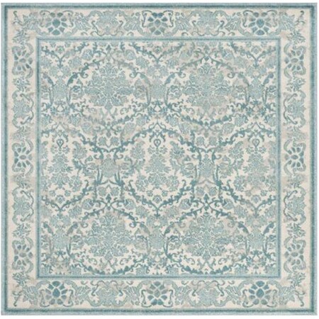Safavieh 6 ft.-7 in. x 6 ft.-7 in. Evoke Power Loomed Square Area Rug Ivory & Light Blue EVK242C-7SQ